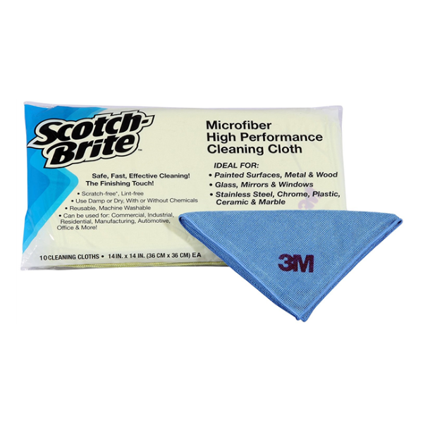 3m scotch brite microfibre cloth blue 10 pkcs