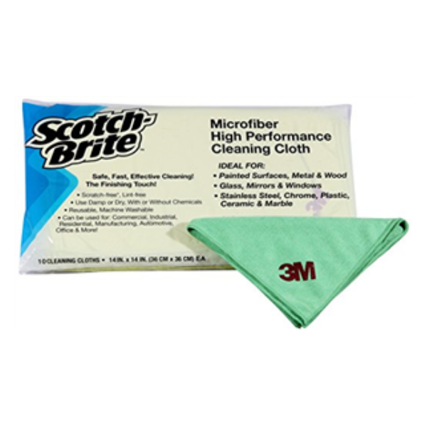 3m scotch brite microfibre cloth green 10 pkcs