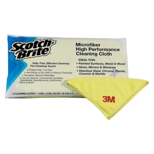 3m scotch brite microfibre cloth yellow 10  pkcs