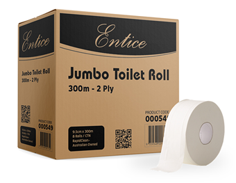 Entice Toilet Paper Jumbo 2PLY 300m 549/77030 8/CTN