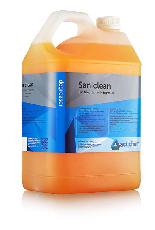 Actichem Saniclean Powerful Sanitizing Degreaser and Cleaner