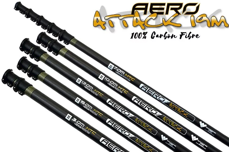 Aero Attack Kevlar 19m 62ft 100% Carbon Pole