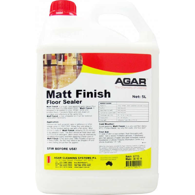 Agar Matt Finish Floor Sealer 5L
