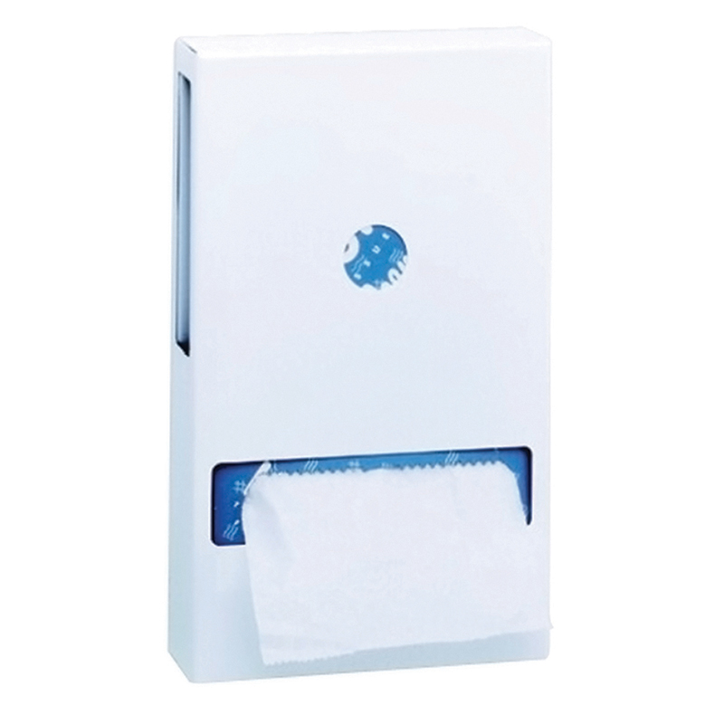 Costsaver White Metal Interfold Toilet Tissue Dispenser