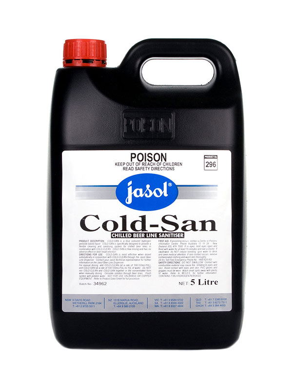 Jasol Cold-San Liquid Oxygenated Sanitiser Additive 5L