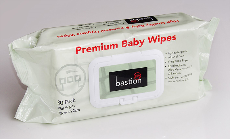 Bastion Premium Baby Wipes 80 Sheets 20cm x 22cm