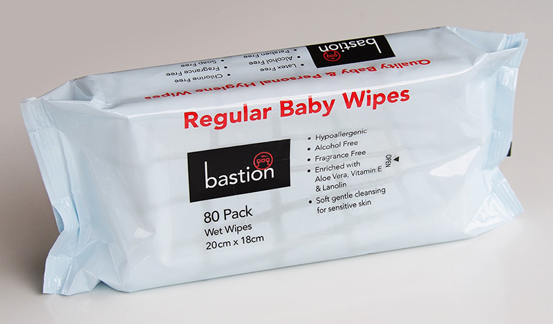 Bastion Regular Baby Wipes 80 Sheets 20cm x 18cm