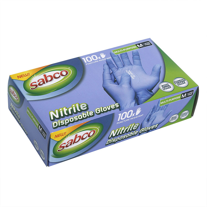 Sabco Nitrile Purple Disposable Gloves Pack 100