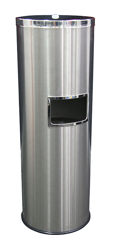 Stainless Steel Floor Standing Gym Wipes Dispenser with Waste Bin
