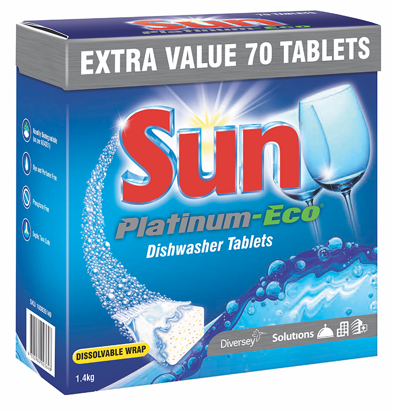 Diversey Sun Platinum Eco Dishwasher Tablets Pk70