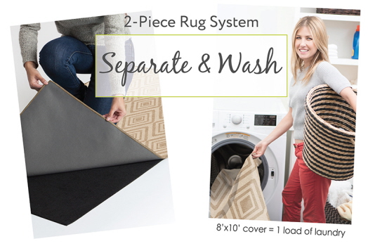 Ruggable 2-piece Washable Rug system