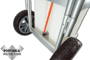 54L Portable H2O Tank on Trolley with Pump & Hose Reel
