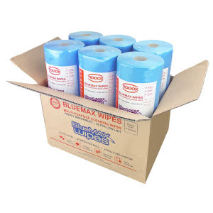 Tiddox BlueMax Low Lint Wipes 90 Wipes x 6 Rolls