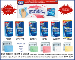 Chux Wipes Rolls and Cut Pieces