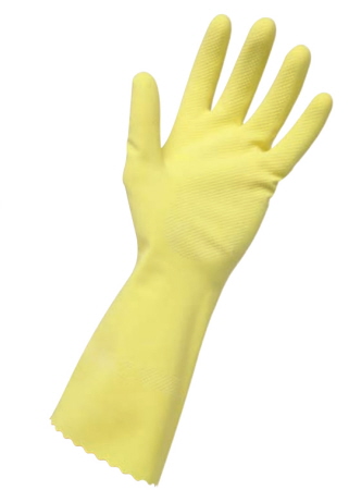 Edco Merrishine Rubber Gloves Flocklined Yellow