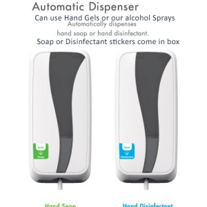 No-Touch Gel or Spray Dispenser with 450mL Refillable Bottle