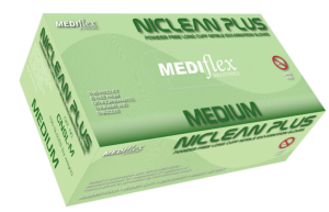 Mediflex Niclean Plus Long Cuff Powder Free Nitrile Gloves