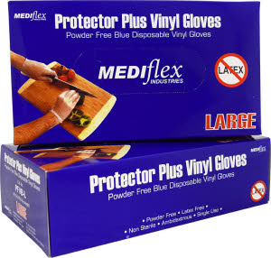Mediflex Protector Plus Powder Free Vinyl Examination Gloves