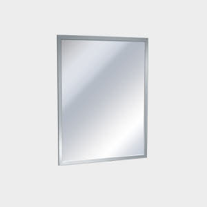 Mirror Stainless Steel Inter - Lok Angle Frame Vinyl Backed - Plate Glass 