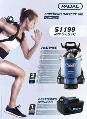 Pacvac Superpro Battery 700 Advanced Backpack Vacuum Cleaner with 4 x Lithium Ion