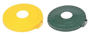 Green or Yellow Lids For Bins with Handles Outwards