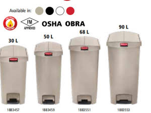 Slim Jim Resin Step-on End Step Waste Rubbish Bin Containers 