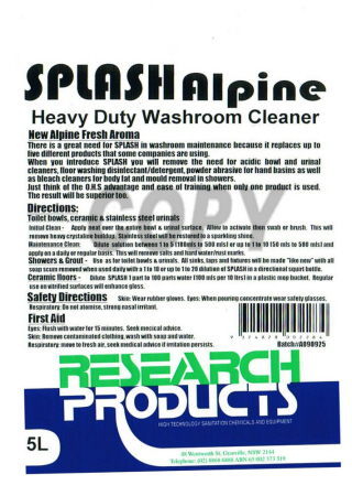 Splash Total Washroom Cleaner - Alpine and Caress Fragrances