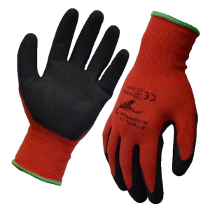 Stealth Scorpion Work Gloves Seamless 13 Gauge Red