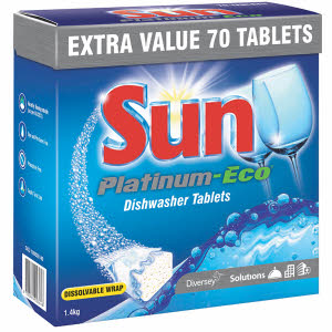 Diversey Sun Platinum Eco Dishwasher Tablets Pk70