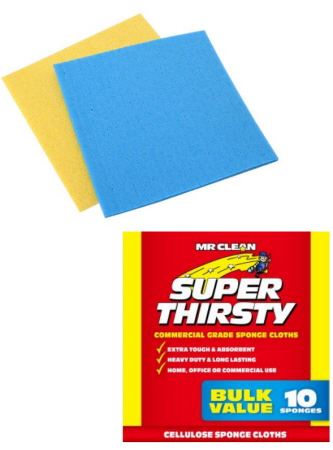 Mr Clean Super Thirsty Sponge Cloths 10pk
