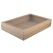 Cater Box Rect Extra Large with Lid Kraft 50CTN
