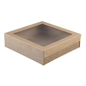 Cater Box Square Small with Lid Kraft 100CTN