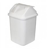 Compass Push Top Bin Rectangular White 20L