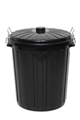 Edco Plastic Garbage Bin Black with Lid 73L