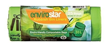 Envirostar Garbage Bag Compostable Green 30L 25Roll