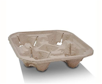 Huhtamkai Moulded Fibre Carry Tray 4 Cup 75PK