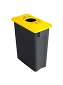 MultiSort Bin 60L Grey Base Recycling Yellow Lid