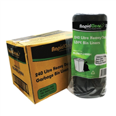 RapidClean Garbage Bag 240L Heavy Duty Black 25Roll 4CTN