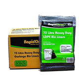 RapidClean Garbage Bag 73L Heavy Duty Black 25PK