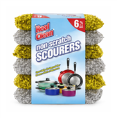 Real Clean Non Scratch Scourers 6pk