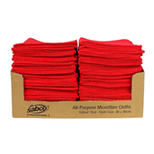 Sabco All Purpose Microfibre Cloth Red 50Pk