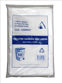 Tailored Garbage Bag 120L Heavy Duty Natural 50 Pack 4 Carton